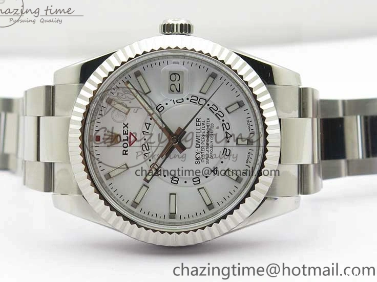 1218 Sky-Dweller 326934 SS Noob 1:1 Best Edition White Dial on SS Bracelet Asian 23J to TechFriendly 2880